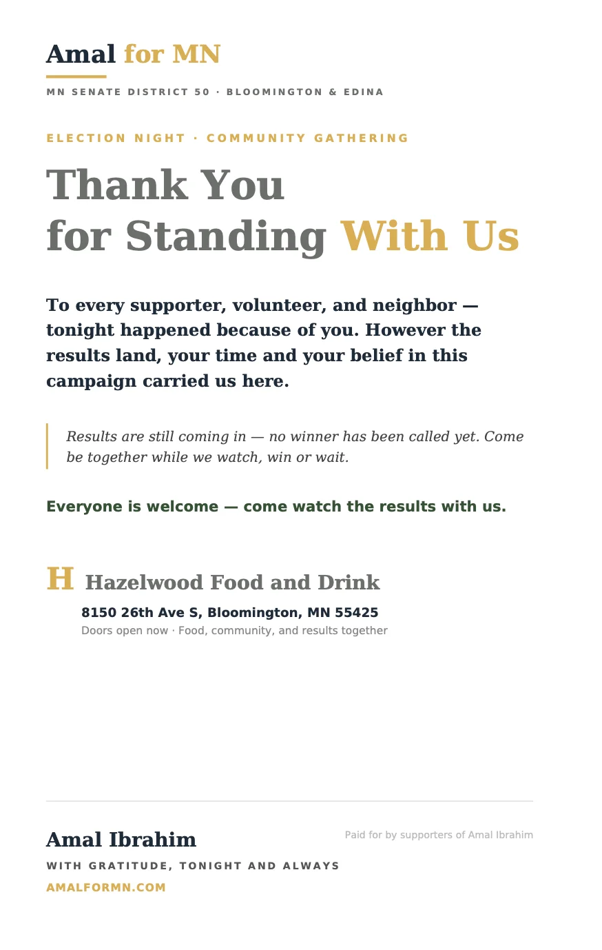 Amal Ibrahim campaign flyer